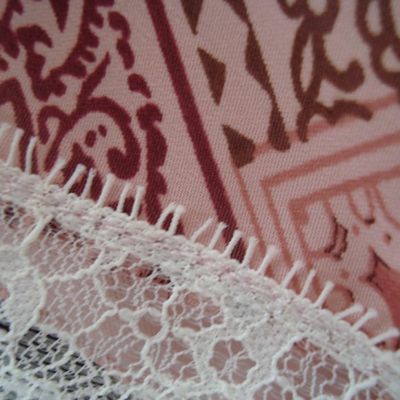 Speechless Handkerchief Skirt Lace Hem Elastic Pull On Waist Pink Brown sz M - Picture 4 of 7